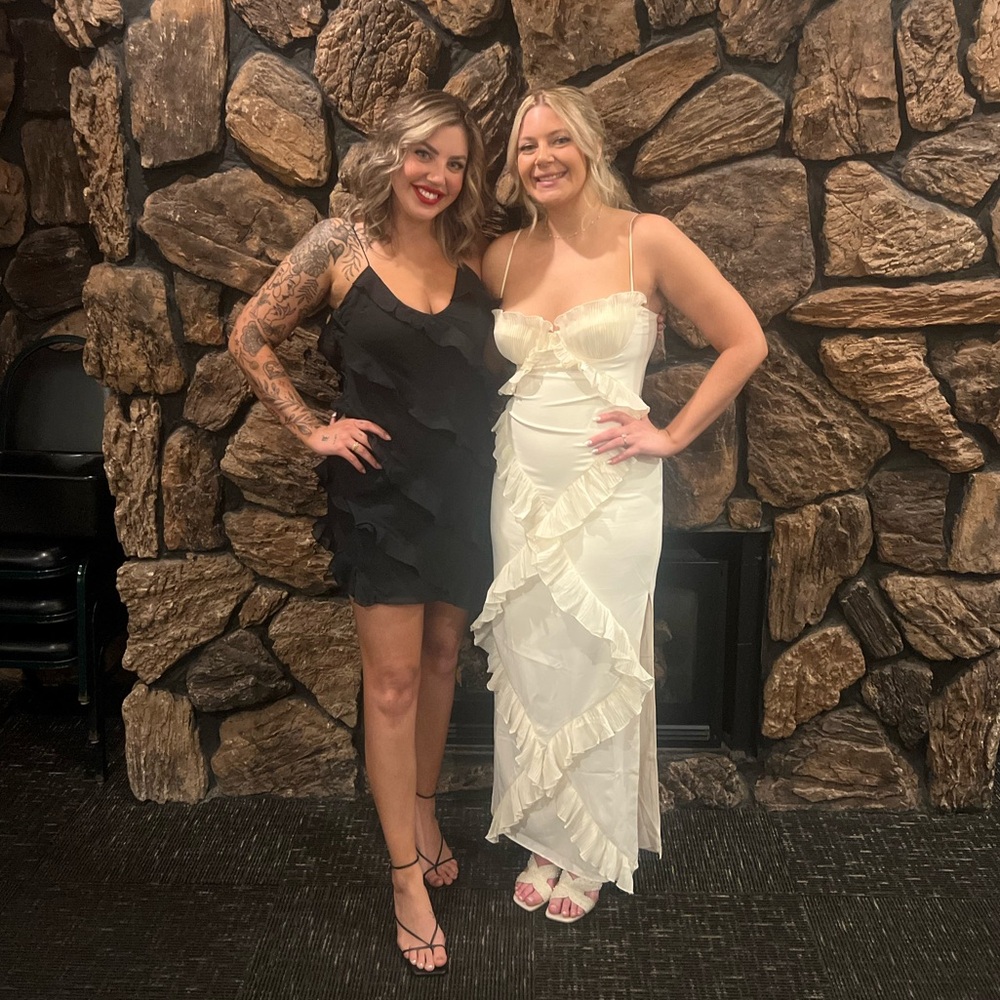 Black Ruffle Mini Dress - Picture 2 of 2